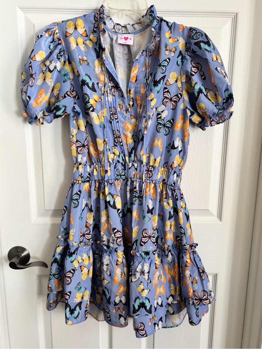 Buddy Love Light Blue Butterfly Tiered Dress